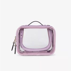 Calpak Small Clear Cosmetics Case in Lavendar